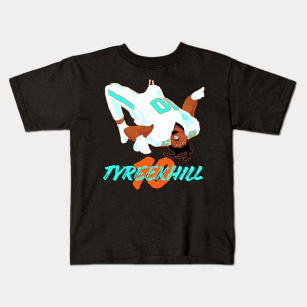 Tyreek Hill 10 - miami dolphins Kids T-Shirt by Qrstore